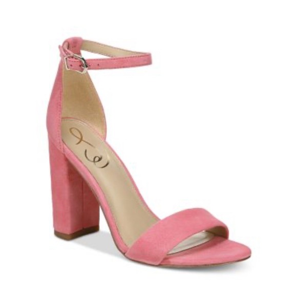 Sam Edelman Shoes - Sam Edelman Womens Yaro Ankle Strap Pink Rose Suede Block Heel Sandal Sz-9